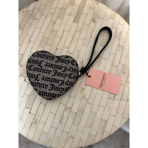 Juicy Couture Allover Print Logo Heart Wristlet Wallet - Picture 4 of 9